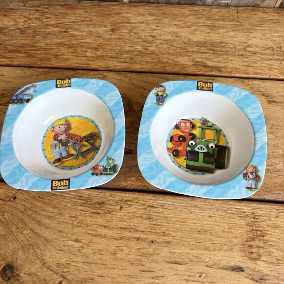 Bob the Builder Melamine Children’s Bowls Set Of 2 - Picture 1 of 10